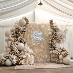 Flower Wall Natural Dried Pampas Grass White Feather Reed Cloth Artificial Roll Up Fabric Plant Wall Party Wedding Backdrop Decor