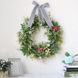 Norassj Eucalyptus Kitchen Wreath Farmhouse Candle Wreath Frontdoor Decoration