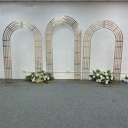 Norassj Gold-Plated Arch Wedding Backdrop Frame Curved Outdoor Party Decor Props