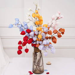 Norassj 15pcs 98cm Artificial Lantern Flower Branch Wedding Floral Material Home Decor Props